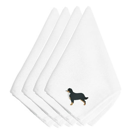 Bernese Mountain Dog Embroidered Napkins Set of 4