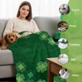 thumbnail image 6 of Throw Blanket Fleece Throw Blanket 50x60in, St.Patrick's Day Shamrock Soft Lightweight Bed Blankets Farmhouse Green Wood Grain Fuzzy Couch Blankets for All Season, 6 of 9