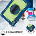 thumbnail image 4 of Case for Samsung Galaxy Tab S10 FE Plus 13.1" 2025, 360° Rotating Kickstand with Pencil Holder/Hand Strap/Shoulder Strap Hard PC Rugged Silicone Shockproof Bumper Stand Cover, Navy + Yellow Green, 4 of 8