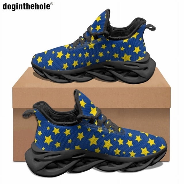 Doginthehole - Zapatos planos informales de moda para mujer, diseño de estrellas, zapatillas antideslizantes de alta calidad, talla grande 48