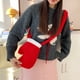 thumbnail image 4 of Bolso cruzado de guante rojo de Navidad | Poliéster de felpa | 26x20x3cm | Acento con estampado de estrellas • Correa ajustable • Forro polar suave y cálido • Bolso festivo para mujer, 4 of 6