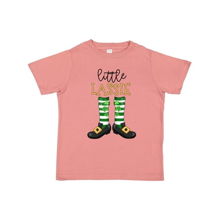 

Inktastic Little Lassie-St. Patrick s Day Stockings and Shoes Gift Toddler Toddler Girl T-Shirt