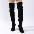 thumbnail image 5 of Willtoo Women's Suede Over the Knee Thigh High Winter Boots Black, 5 of 5