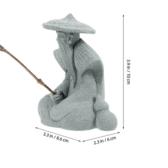 LITINKIMI Japanese Garden Resin Sculpture Set Grey Outdoor Decor for Zen Garden Patio Yard Decoration