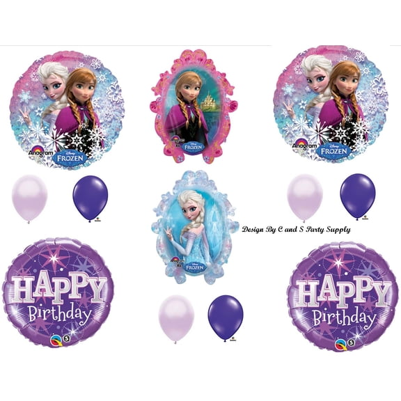Frozen Purple #2 Sparkle Disney Movie BIRTHDAY PARTY Balloons Decorations Supplies