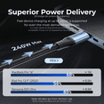 thumbnail image 4 of Cable USB-C VENTION 2 Metros 240W (5A), Reforzado, Trenzado, 4 of 7