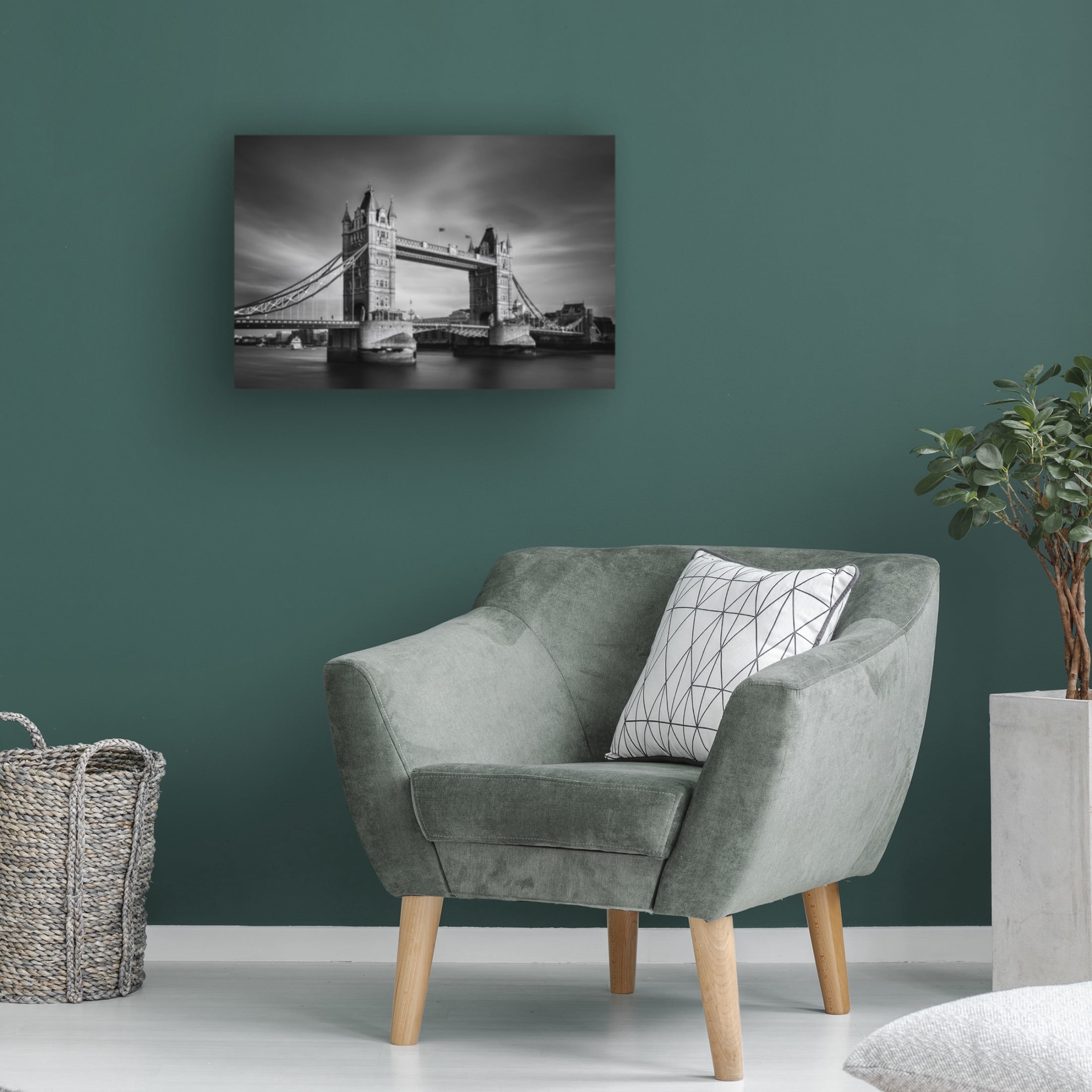 Canvas Wall Art - Nader El Assy 'Iconic Tower Bridge' Wall Art for Living Room, Bedroom, or Office Décor by Trademark Fine Art - 19 x 12 Inches