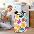 thumbnail image 6 of Oak Leaves with Cute Colors Laundry Basket with Handles Foldable Laundry Hamper Freestanding Washing Bin 50L, 6 of 7