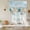 White Blue, variant on Vintage Beach Coastal Balloon Curtains for Bedroom/Front Door/Bathroom, Nautical Shell Starfish Coral Summer Tie Up Curtains 63 Inch Length Light Filtering Kitchen Curtains Shades for Windows 46"x63"