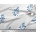 thumbnail image 3 of Soimoi Georgette Viscose Fabric Leaves,Floral & Paisley Block Printed Fabric 1 Yard 42 Inch Wide, 3 of 3
