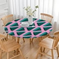 thumbnail image 3 of Rainbow Gradient Fitted Table Cover - Round Elastic Tablecloth, Waterproof & Scratch-Resistant for Parties (50 inches), 3 of 5