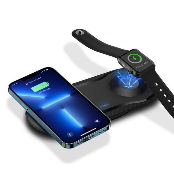 FDGAO 2 in 1 Wireless Charger 20W Fast Wireless Charging Pad Mat For iPhone 11 12 13 14 Pro/Pro Max, XS Max, XS, XR, 8/8 Plus, Apple Watch Ultra/8/7/6/5/4/3/2/SE