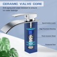 thumbnail image 4 of Elegant Modern Brass Waterfall Bathroom Faucet with Hot and Cold Water Controls, 4 of 5