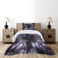 thumbnail image 4 of Ambesonne Galaxy Quilted Bedspread Set 2 Pcs, Universe Space Travel, Twin Size, Violet Black White, 4 of 5