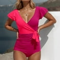 thumbnail image 2 of Women's Sexy Solid Color Plus Size Bikini Swimsuit Perfect For Beach, 2 of 4