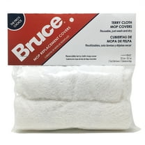 Bruce 2 Reusable Replacement Terry Cloth Mop Covers for Mop Head Size 8" x 15"