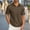 Brown, variant on Mens Cotton Polo Shirts with Collar- Short Sleeve Regular Fit Casual Summer Shirts with Pocket Navy Size L