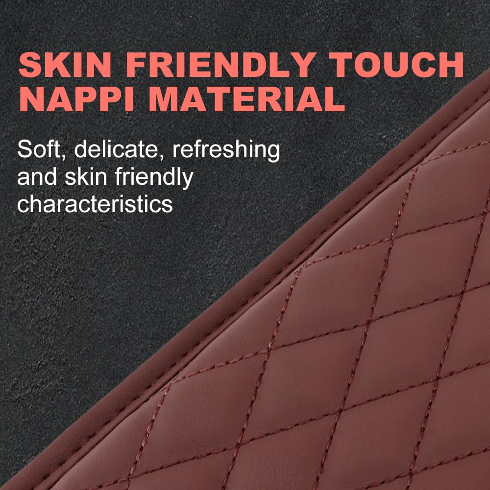 Upgraded Car Center Console Cover, Leather Armrest Cushion Pad with 2 Storage Bags, Microfiber Soft Waterproof Seat Box Cover Protector, Cars Interior Decor Accessories Fit for Most Vehicles