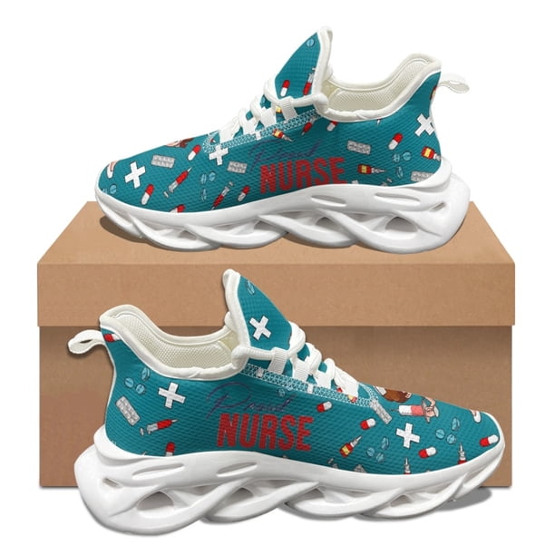 Zapatillas de plataforma para enfermeras, calzado médico para exteriores, resistentes al desgaste, informales, para correr, calzado ligero con amortiguación de malla