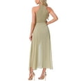 thumbnail image 3 of INSPIRE CHIC Women's Dressy Jumpsuit Halter Neck Sleeveless Elegant Formal Wide-Leg Jumpsuit S Khaki, 3 of 6