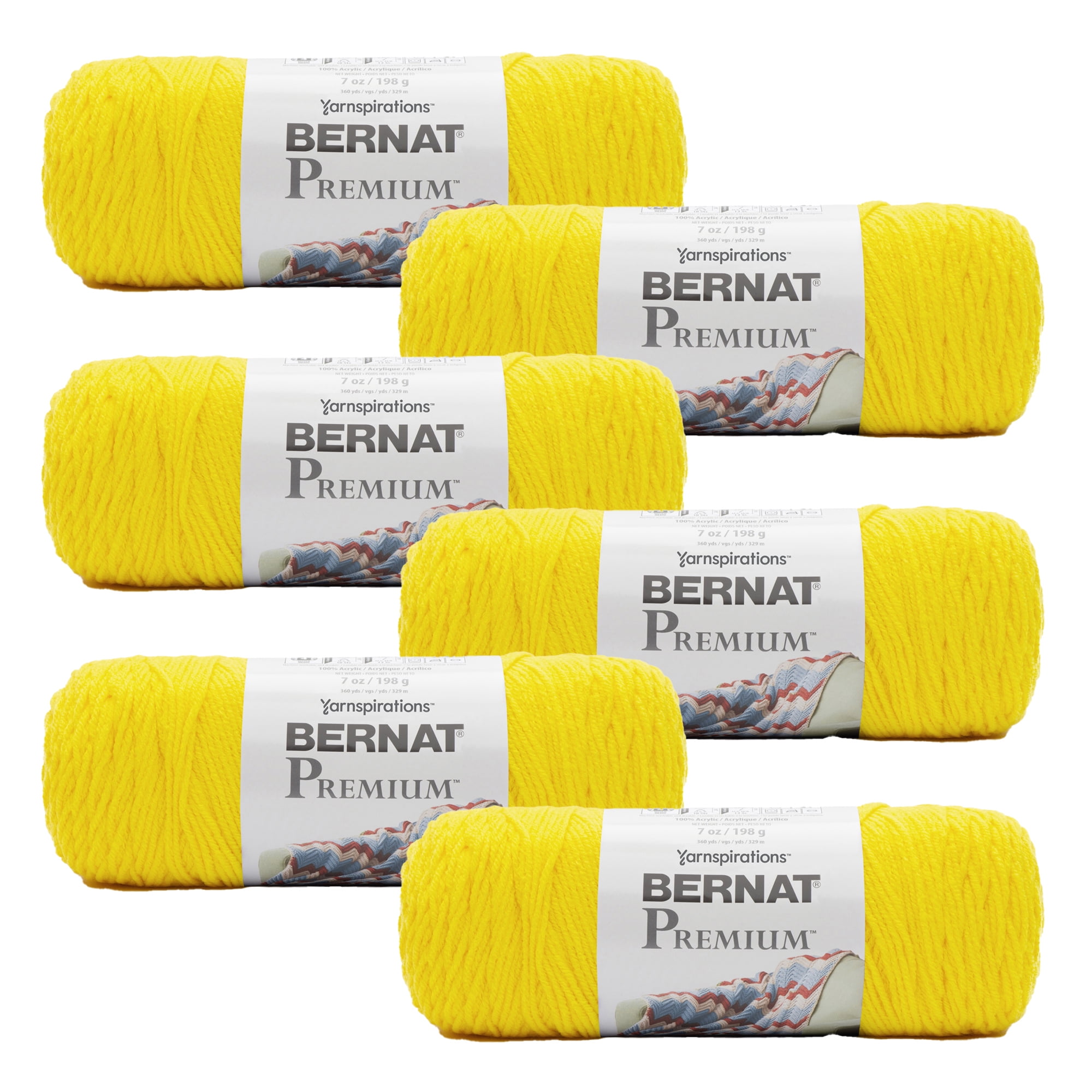 Bernat® Premium™ 4 Medium Acrylic Yarn, Yellow Balloon 7oz/198g, 360