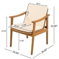 thumbnail image 3 of Outdoor Dining Chairs Set of 2 with Teak Finish Acacia Wood Frame Brown PE Wicker and Beige Waterproof Cushions for Patios Decks and Gardens, 3 of 9