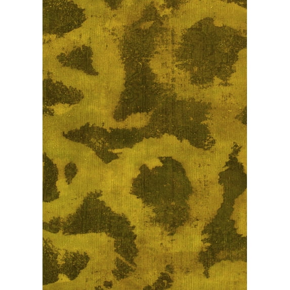 Ahgly Company Indoor Rectangle Abstract Yellow Modern Area Rugs, 5' x 7'