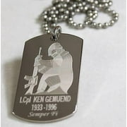 PERSONALIZED MILITARY DOG TAG NECKLACE STAINLESS ARMY NAVY AIRFORCE MARINE