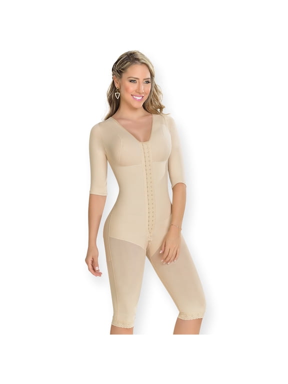 MyD 0161 Fajas Colombianas Reductoras Post Surgery Compression Full Bodysuit Girdle Beige 3XL