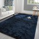 thumbnail image 1 of - Alfombra esponjosa azul marino para recámara, sala de estar, 4 x 6 pies, rectangular, alfombra mullida de felpa para niñas y niños, alfombra antideslizante y lavable para cuarto de bebé,, 1 of 5