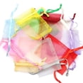 thumbnail image 4 of 50pcs/lot Adjustable Organza Bags Drawstring Jewelry Packaging Favors Cake Pouches Candy Wedding Packing Present Pouches 4Size White 13x18cm, 4 of 6
