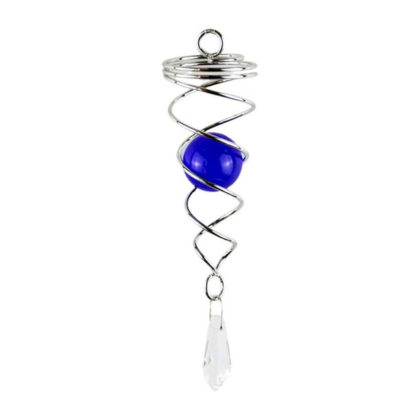 Colgante electrochapado Campana de viento Colgante giratorio Cola de viento Doble espiral Pequeño colgante de cristal