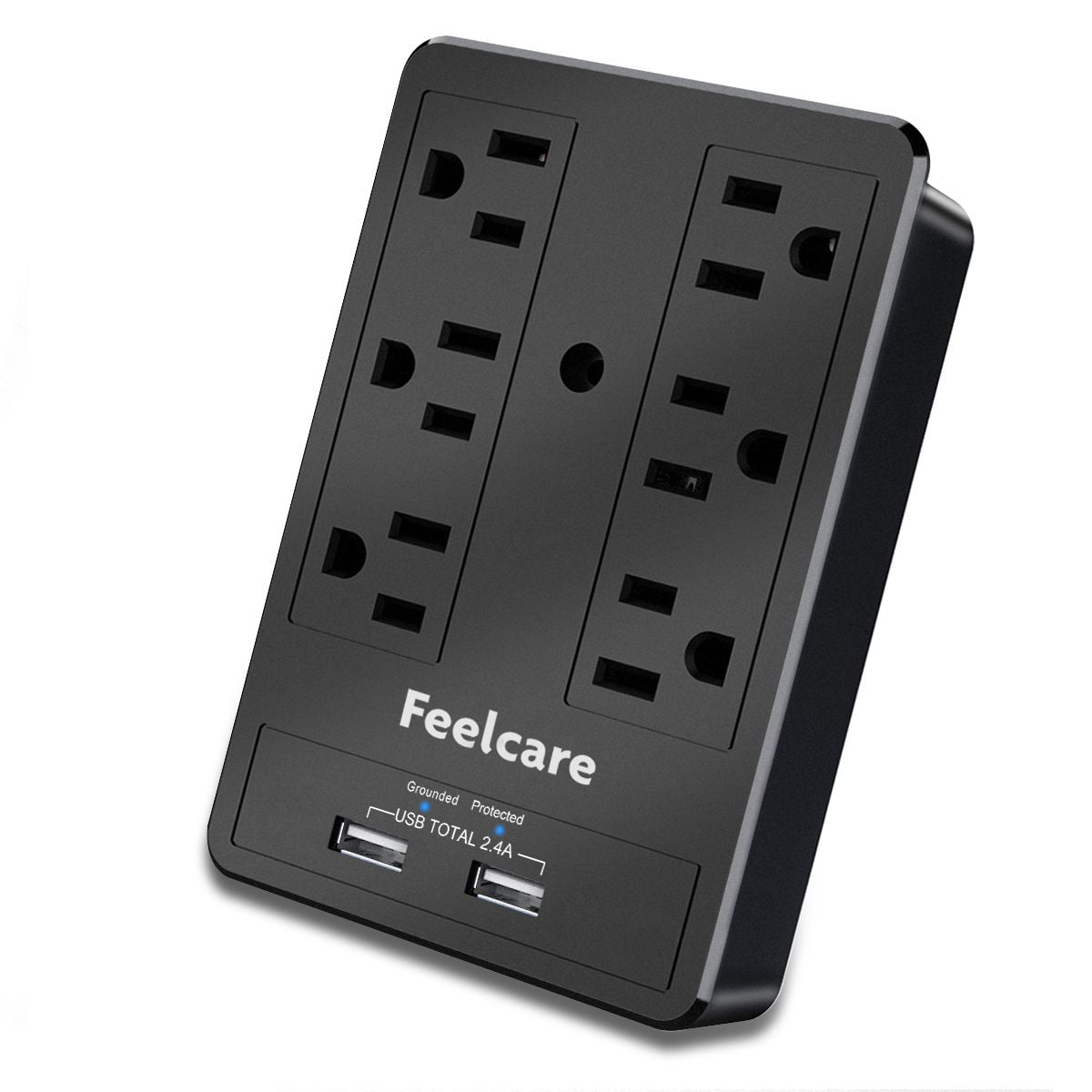 White CE TECH 6-Outlet USB Wall Tap Surge Protector NEW! 