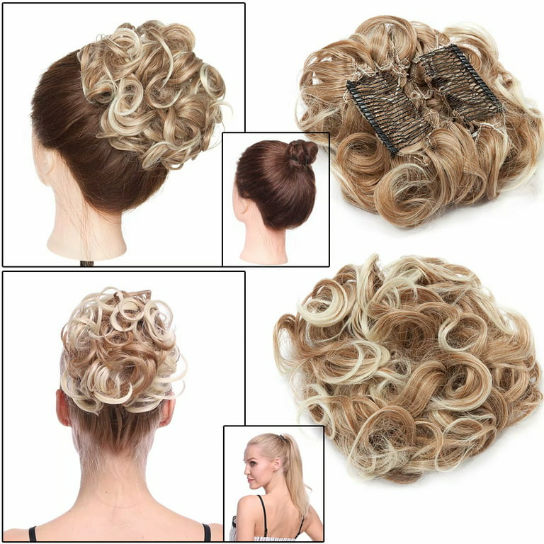 FOMIYES 10 Pcs wig hair extension bun elastic rubber bands hair clips for  women isee hair clips for short hair curly hair bun hair clips for curls