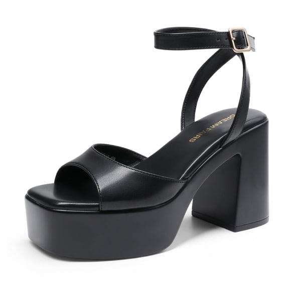 DREAM PAIRS Women’s Chunky Platform Heeled Sandals with Ankle Strap