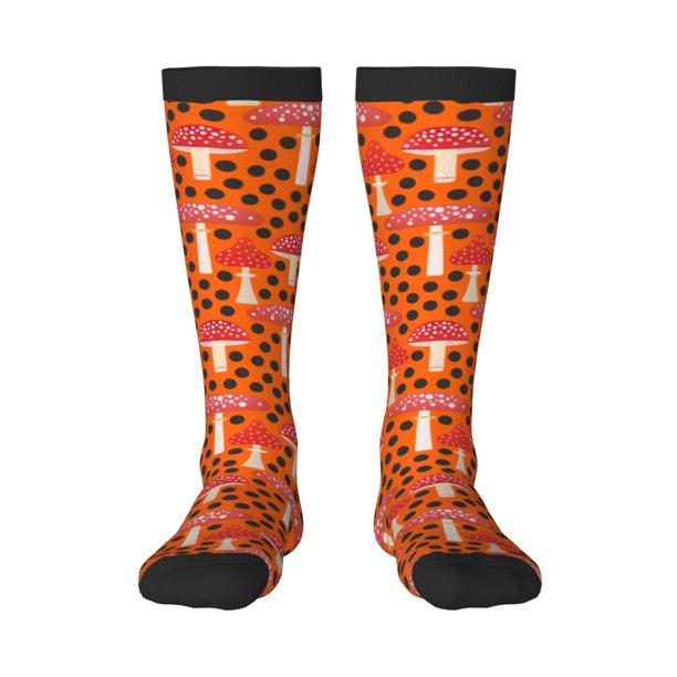 Fotbe Forest Mushrooms Calcetas Divertidas Estampadas para Hombre y Mujer, Calcetas de Algodón hasta la Rodilla para Caminar, Correr, Enfermería y Embarazo