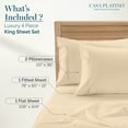 thumbnail image 3 of Casa Platino 100% Egyptian Cotton King Bed Sheets Set – Hotel Style Silky Sateen Weave Designed for Breathable All-Season Luxury Comfort, 15" Snug Fit Deep Pockets, Fade Resistant – Ivory, 3 of 8