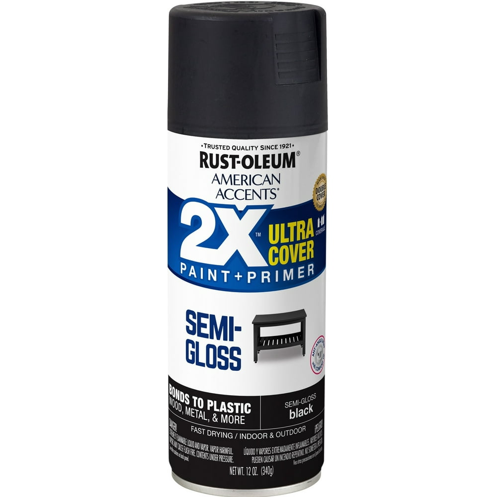 Black, RustOleum American Accents 2X Ultra Cover SemiGloss Spray