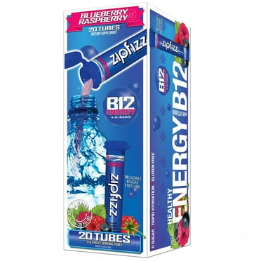 Zipfizz Healthy Energy Drink Mix. Blueberry Raspberry, 20 Count
