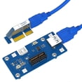 thumbnail image 1 of 2 in 1 PCI Express PCI-E 1X to 1X/4x/8x/16x Riser Card with Automatic Discoloration LED Light, 1 of 5