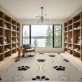 thumbnail image 2 of ODIKA 9'x12' Washable Area Rug Print Paws Bones Scattered Taupe Alfombra Para Perros Schnauzer for Great Room, Indoor Concept, Large Living Low Pile, Flatwoven, 2 of 7