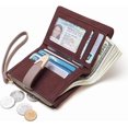thumbnail image 2 of Womens Wallet Rfid Small Bifold Wallet,Ladies Zipper Card Cluth Coin Purse Wristlet (Purple), 2 of 7