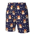 thumbnail image 6 of Uemuo Corgi Lying With Moons And Stars Pattern Men's Swim Trunks Hawaiian Beach Bathing Suit Swimsuits Beach Quick-Dry Shorts with Pockets-Small, 6 of 9