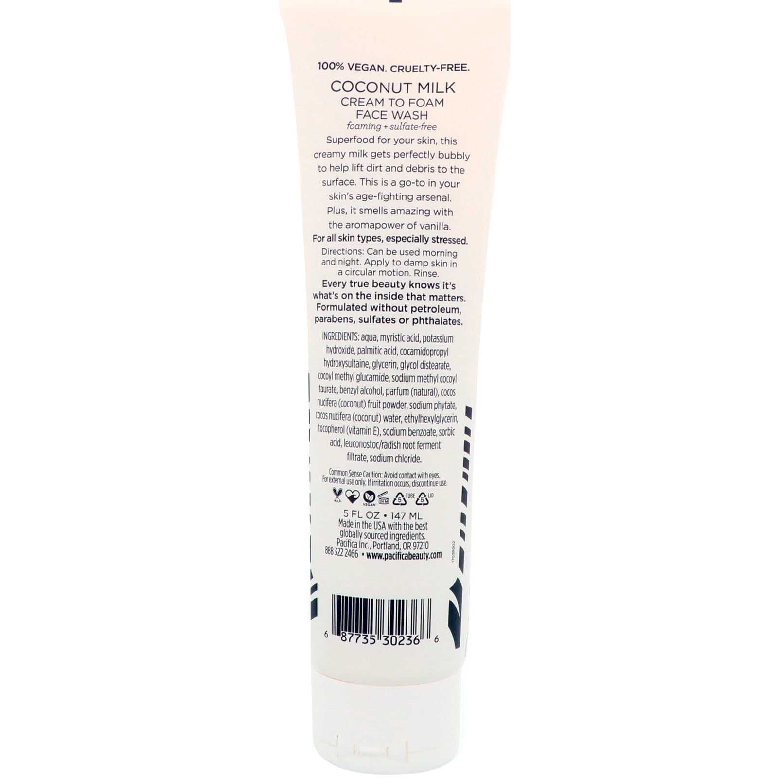 pacifica coconut milk cream to foam face wash