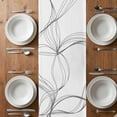 thumbnail image 6 of Modern White Table Runner - 36 Inch Long, Kitchen Dining Table Runner Dresser Scarves, Minimalist Abstract Ribbon A Sketch Rt Farmhouse Decor for Coffee Tables Wedding Party Banquet, 6 of 8