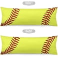 thumbnail image 4 of Sport Theme Body Pillow Cover Sports Yellow and Red Baseball Laces Softball Laces Long Pillowcase with Zipper Farmhouse Soft Cushion Covers Decorative Bedding Pillow Cases for Couch,Sofa 20"x54", 4 of 6
