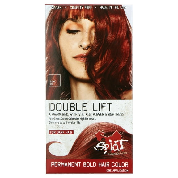 Splat Double Lift Permanent Hair Color, Unisex Hair Dye Without Bleach, Iconic Red