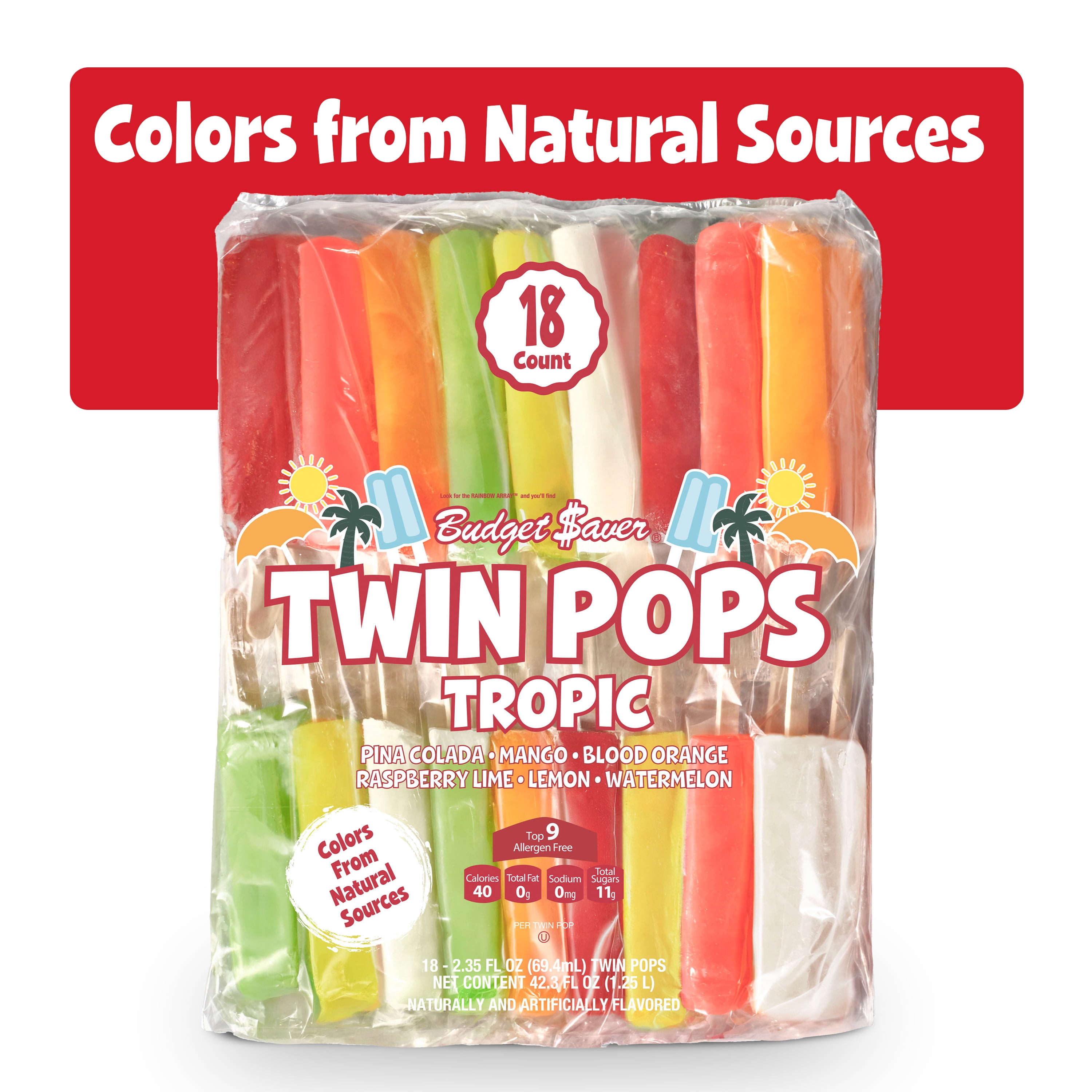 POPSです Budget Saver Tropic Twin Pops 18 Count - Walmart.com