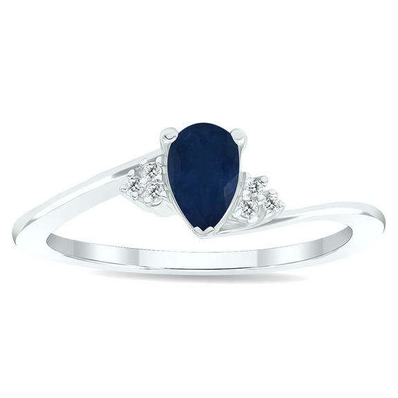 SZUL Women's Sapphire and Diamond Tierra Ring in 10K White Gold