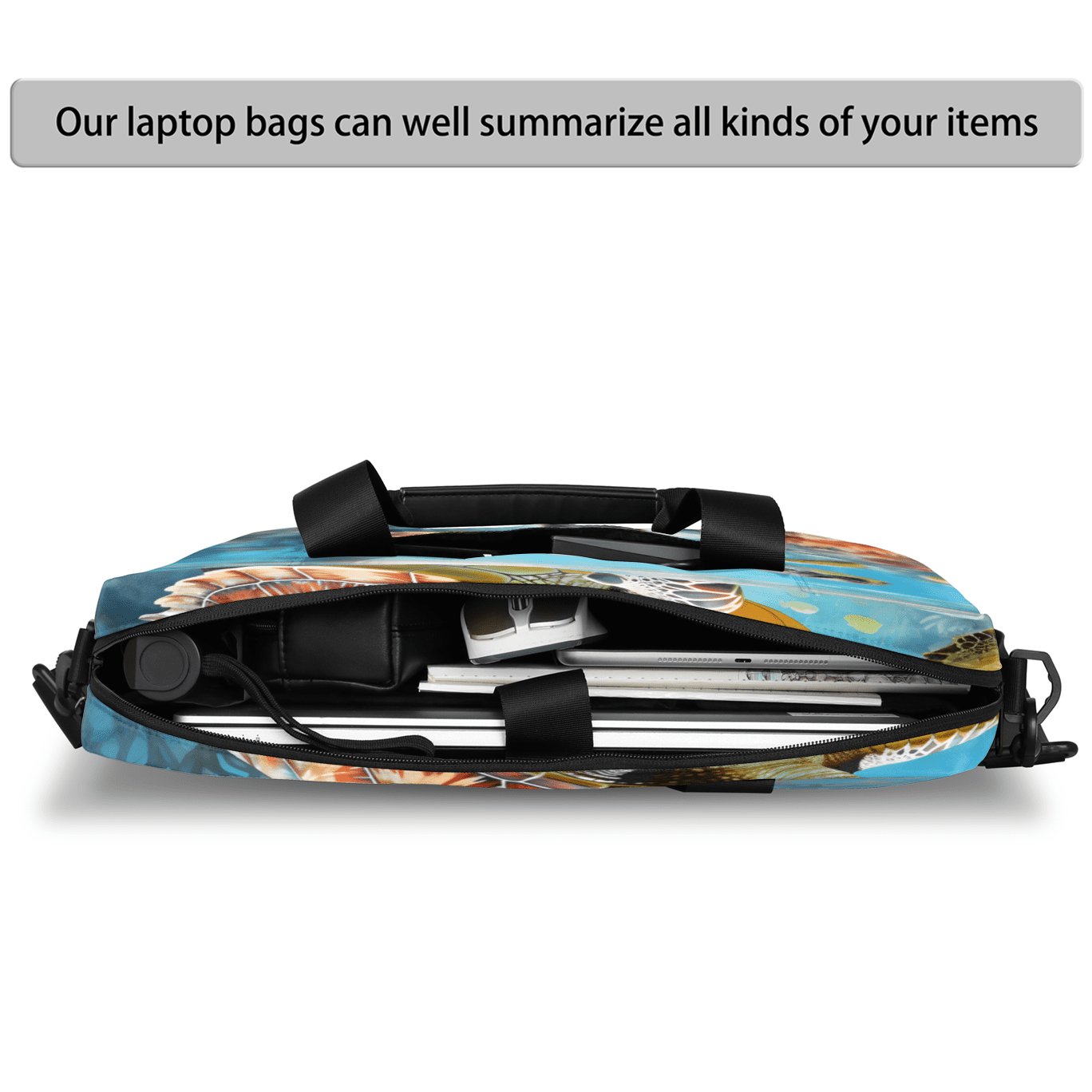 Herdesigns Sea Turtles Ocean Animal Laptop Bag for Women Men, Computer Case Briefcase Messenger Bags, 15-15.6 inch Laptop Sleeve Shoulder Bag